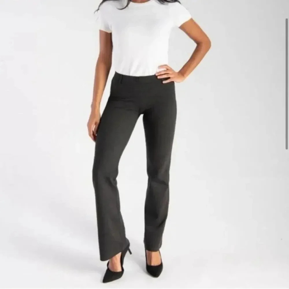 Betabrand Dress Yoga Charcol Gray Boot Cut High Rise Pants Large